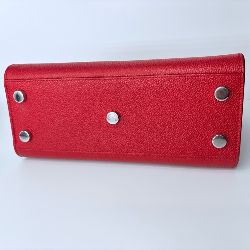 YSL Sac Du Jour Nano in Red Pebbled Leather - Picture 7 of 16